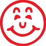 XSTAMPER CE16 PREINKED MERIT STAMP SMILEY FACE 16MM RED