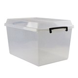 ITALPLAST STORAGE BOX WITH LID 48 LITRE CLEAR