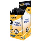 BIC CRISTAL BALLPOINT PENS MEDIUM BLACK BOX 50