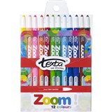 TEXTA ZOOM TWIST CRAYONS ASSORTED PACK 12