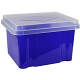 ITALPLAST FILE STORAGE BOX 32 LITRE TINTED PURPLECLEAR LID