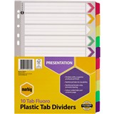 MARBIG DIVIDER REINFORCED MANILLA 10TAB A4 FLUORO ASSORTED