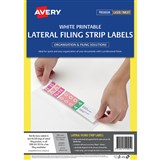 AVERY 959095 L7174 LATERAL FILING STRIP LABELS LASER 220 X 42MM WHITE BOX 400
