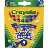 CRAYOLA WASHABLE CRAYONS LARGE ASSORTED PACK 8