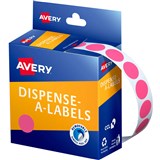 AVERY 937241 ROUND LABEL DISPENSER 14MM PINK BOX 1050