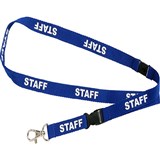 REXEL ID LANYARD PREPRINTED STAFF BLUE PACK 5