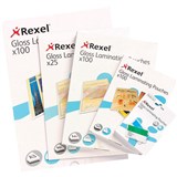 REXEL LAMINATING POUCH 125 MICRON A4 CLEAR PACK 25