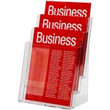 ESSELTE BROCHURE HOLDER FREESTANDING 3 TIER A4 CLEAR