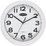 CARVEN WALL CLOCK 250MM WHITE FRAME