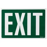 HEADLINE SIGN EXIT 203 X 305MM GREENWHITE