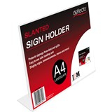 DEFLECTO SIGN HOLDER SLANTED LANDSCAPE A4 CLEAR