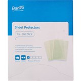 BANTEX ECONOMY SHEET PROTECTORS 35 MICRON A5 CLEAR BOX 100