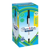 PAPERMATE KILOMETRICO BALLPOINT PENS MEDIUM BLACK BOX 50