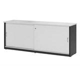 YS DESIGN OXLEY CREDENZA 1200 X 450 X 730MM WHITEIRONSTONE