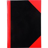 BLACK AND RED NOTEBOOK CASEBOUND RULED GLOSS COVER 200 LEAF A4