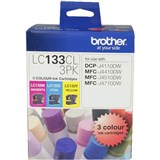 BROTHER LC133CL3PK INK CARTRIDGE VALUE PACK CYANMAGENTAYELLOW