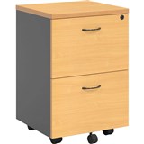 RAPID WORKER MOBILE PEDESTAL 2DRAWER LOCKABLE 690 X 465 X 447MM BEECHIRONSTONE
