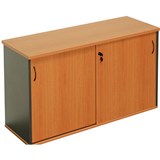 RAPID WORKER CREDENZA SLIDING DOOR LOCKABLE 1200 X 450 X 730MM CHERRYIRONSTONE
