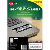 AVERY 959200 L6008 DURABLE METALLIC HEAVY DUTY LABELS 189UP SILVER PACK 20