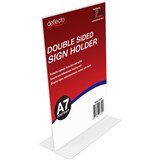 DEFLECTO SIGN HOLDER TSHAPE DOUBLE SIDED PORTRAIT A7 CLEAR