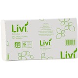 LIVI 7200 BASICS MULTIFOLD HAND TOWEL 1PLY 200 SHEET 230 X 240MM CARTON 20