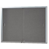 VISIONCHART BE NOTICED NOTICE CASE 2 SLIDING DOOR 1525 X 915MM SILVER FRAME GREY BACKING