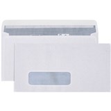 CUMBERLAND DL ENVELOPES SECRETIVE WALLET WINDOWFACE STRIP SEAL LASER 90GSM 110 X 220MM WHITE BOX 500