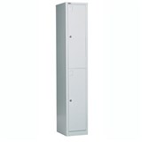 GO STEEL LOCKER 2 DOOR 305 X 455 X 1830MM SILVER GREY