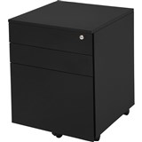 GO STEEL MOBILE PEDESTAL STEEL 3DRAWER LOCKABLE 460 X 472 X 610MM BLACK SATIN