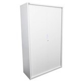 GO STEEL TAMBOUR DOOR CABINET NO SHELVES 1981 X 1200 X 473MM WHITE CHINA