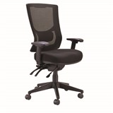 BURO METRO II 247 TASK CHAIR HIGH MESH BACK 3LEVER NYLON BASE WITH ARMS BLACK