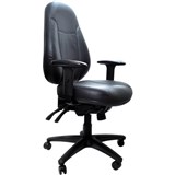 BURO PERSONA 247 TASK CHAIR HIGH BACK 4LEVER ARMS LEATHER BLACK