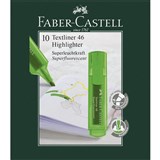 FABERCASTELL TEXTLINER ICE HIGHLIGHTER CHISEL GREEN BOX 10