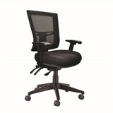 BURO METRO II 247 TASK CHAIR MEDIUM MESH BACK 3LEVER NYLON BASE WITH ARMS BLACK
