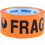 CUMBERLAND PRINTED TAPE FRAGILE 48MM X 66M ORANGE PACK 6