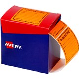 AVERY 932621 MESSAGE LABEL QUARANTINE 75 X 742MM FLUORO ORANGE PACK 1000