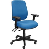 BURO ROMA TASK CHAIR HIGH BACK 3LEVER SEAT SLIDE ARMS JETT DARK BLUE