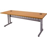 RAPID SPAN C LEG DESK WITH METAL MODESTY PANEL 1800 X 700MM BEECHSILVER
