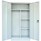 GO SWING DOOR STEEL CUPBOARD WARDROBE 910 X 450 X 1830MM SILVER GREY