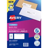 AVERY 959113 L7159 QUICK PEEL ADDRESS LABEL WITH SURE FEED LASER 24UP WHITE PACK 40