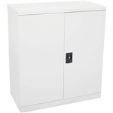 RAPIDLINE GO SWING DOOR STEEL CUPBOARD 2 SHELVES 1015 X 910 X 450MM WHITE SATIN