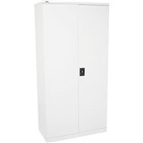 RAPIDLINE GO SWING DOOR STEEL CUPBOARD 3 SHELVES 910 X 450 X 1830MM WHITE SATIN