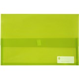 MARBIG POLYPICK DOCUMENT WALLET FOOLSCAP TRANSLUCENT LIME