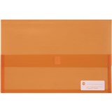 MARBIG POLYPICK DOCUMENT WALLET FOOLSCAP TRANSLUCENT ORANGE