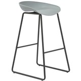 RAPIDLINE ARIES BARSTOOL BLACK POWDERCOATED FRAME WITH POLYPROPYLENE SHELL SEAT GREY
