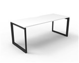 RAPID INFINITY DELUXE 1 PERSON LOOP LEG SINGLE SIDED WORKSTATION 1200 X 750 X 730MM NATURAL WHITE TOP  BLACK FRAME