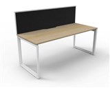 RAPID INFINITY DELUXE 1 PERSON LOOP LEG SINGLE SIDED WORKSTATION 1200 X 750 X 730MM BLACK SCREEN NATURAL OAK TOP WHITE FRAME