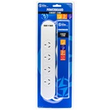 POWERBOARD 4 OUTLET WITH 2 USB PORTS 1M WHITE