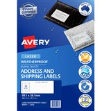 AVERY 959413 L7073 WATERPROOF SHIPPING LABELS 14UP WHITE PACK 10