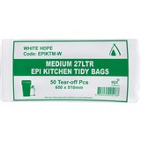 HUHTAMAKI BIN LINER 27 LITRE WHITE PACK 50